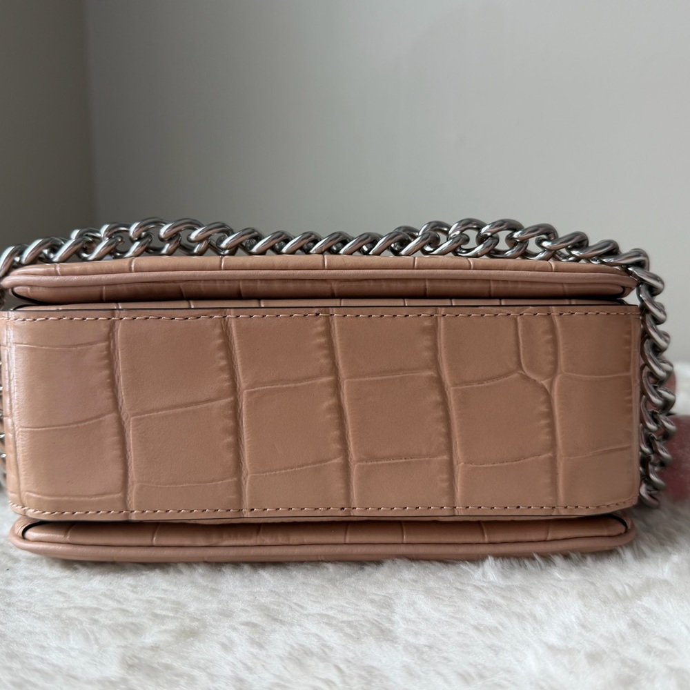 NWT Coach Embossed Croc Leather Cassie 19 bag in beige with cherry charm - Picture 11 of 15